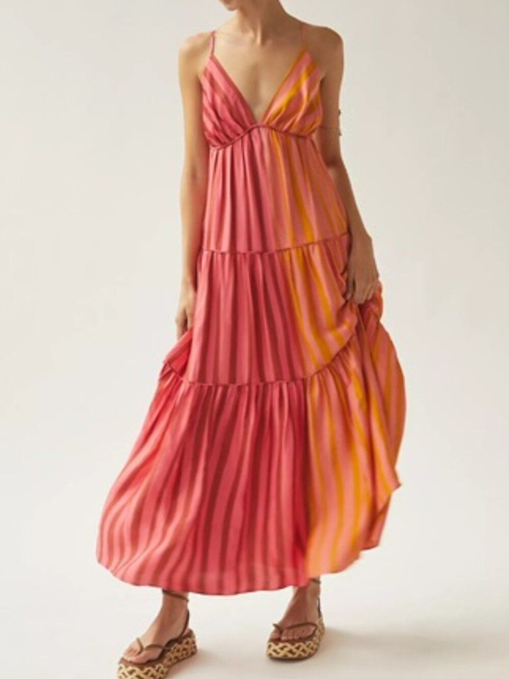 Farm Rio x Anthropologie Striped Maxi Dress Petite Small